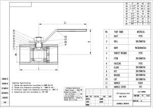 Catalogue van bi 1PC ren inox304 tay gạt