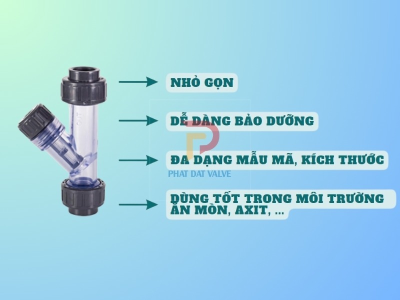 Ưu điểm Lọc chữ Y PVC – Y lọc D50 – Van Phát Đạt