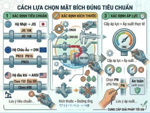 Cách lựa chọn mặt bích đúng tiêu chuẩn