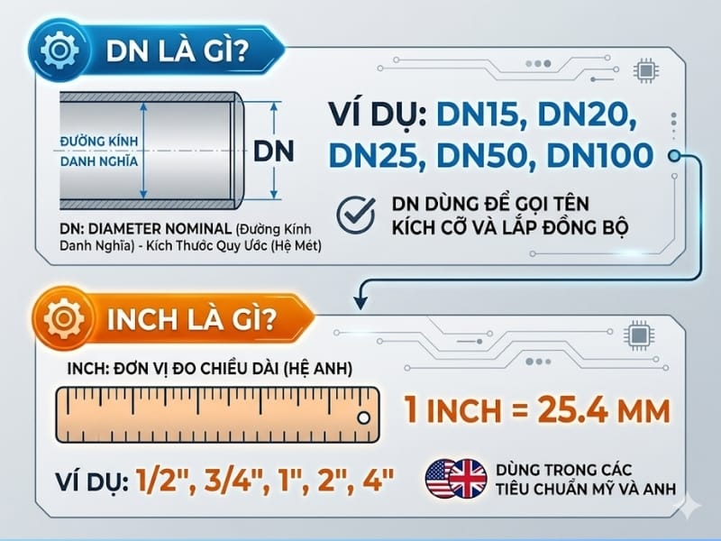 Kích Thước Đường Ống Là Gì? Hướng Dẫn Đọc DN, Inch, OD, ID, SCH, PN ...