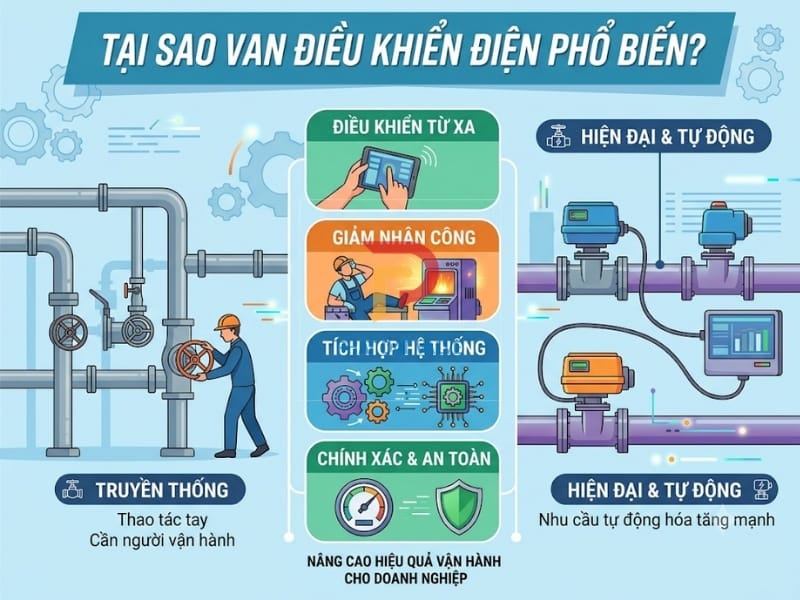 Van Sử Dụng Đầu Điều Khiển Điện Ngày Càng Phổ Biến