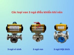 Báo giá van bi 3 ngả điều khiển khí nén