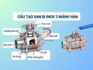van bi 3 thân nối hàn inox 304